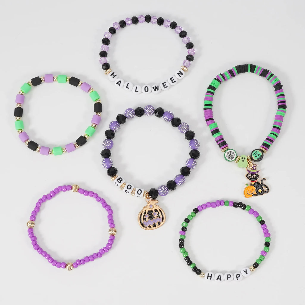 Halloween Elements Pumpkin Spider Web Pendant Soft Ceramic Rice beads