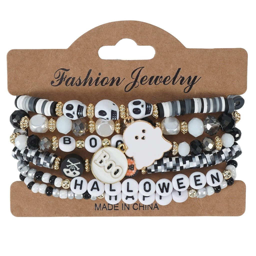 Halloween Elements Pumpkin Spider Web Pendant Soft Ceramic Rice beads