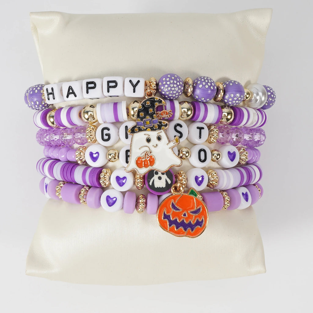 Halloween Elements Pumpkin Spider Web Pendant Soft Ceramic Rice beads