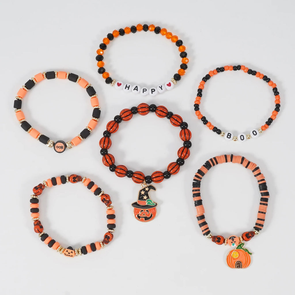 Halloween Elements Pumpkin Spider Web Pendant Soft Ceramic Rice beads