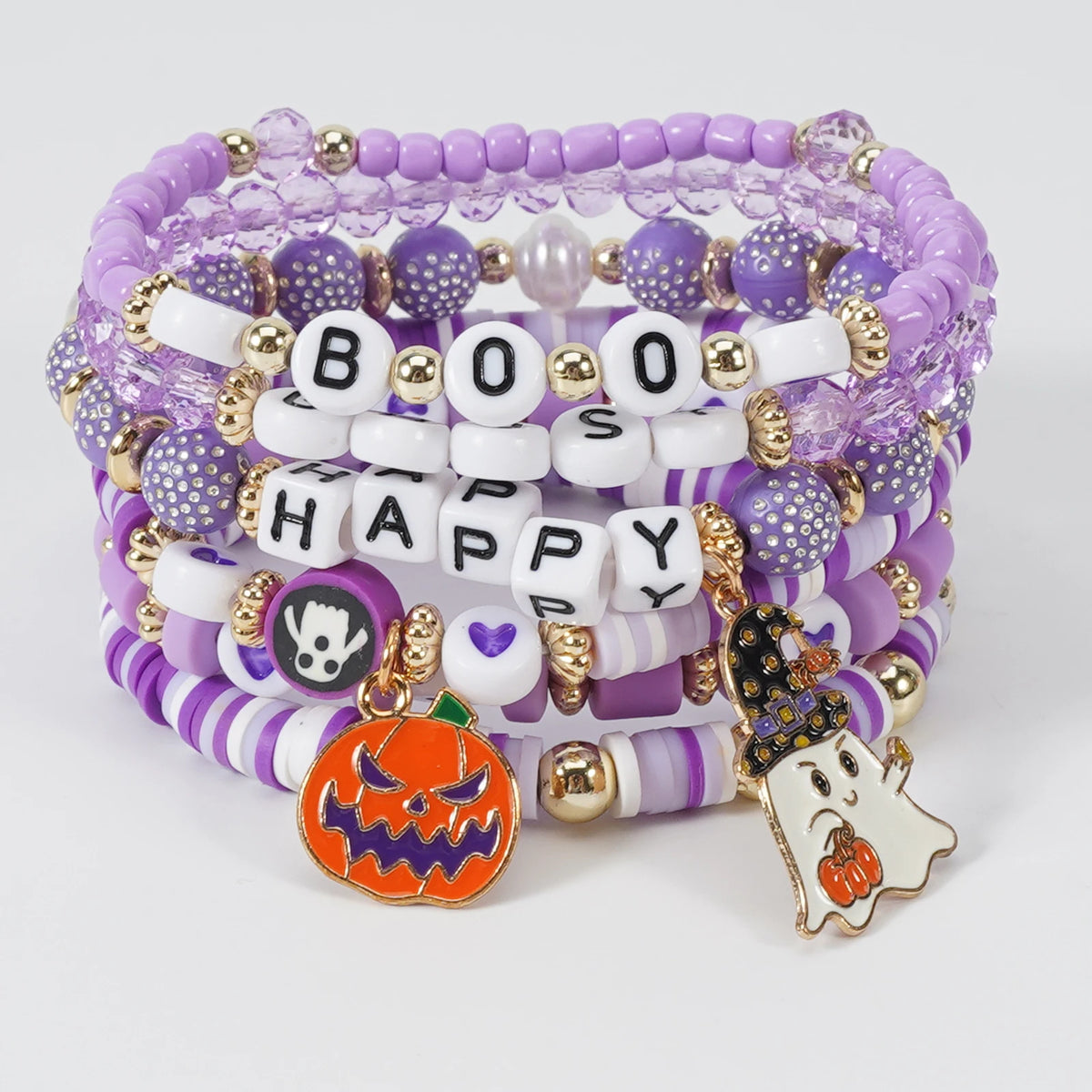 Halloween Elements Pumpkin Spider Web Pendant Soft Ceramic Rice beads